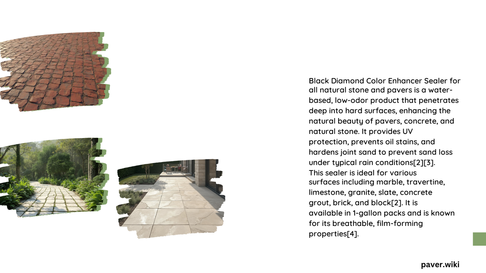 black diamond color enhancer sealer for all natural stone and pavers