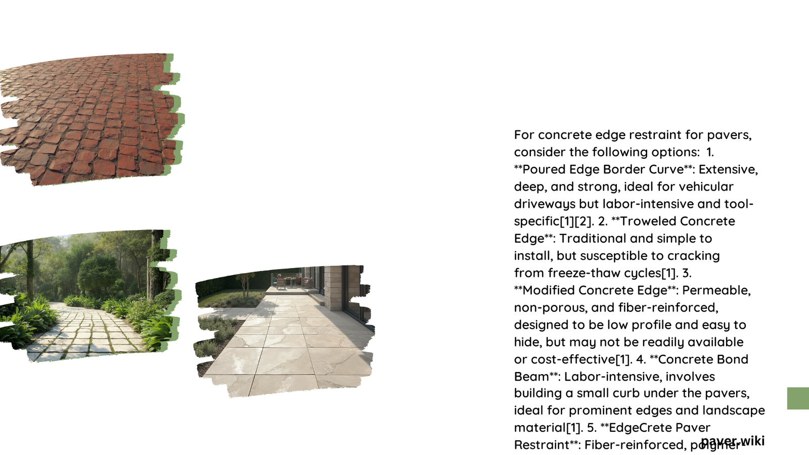 concrete edge restraint for pavers