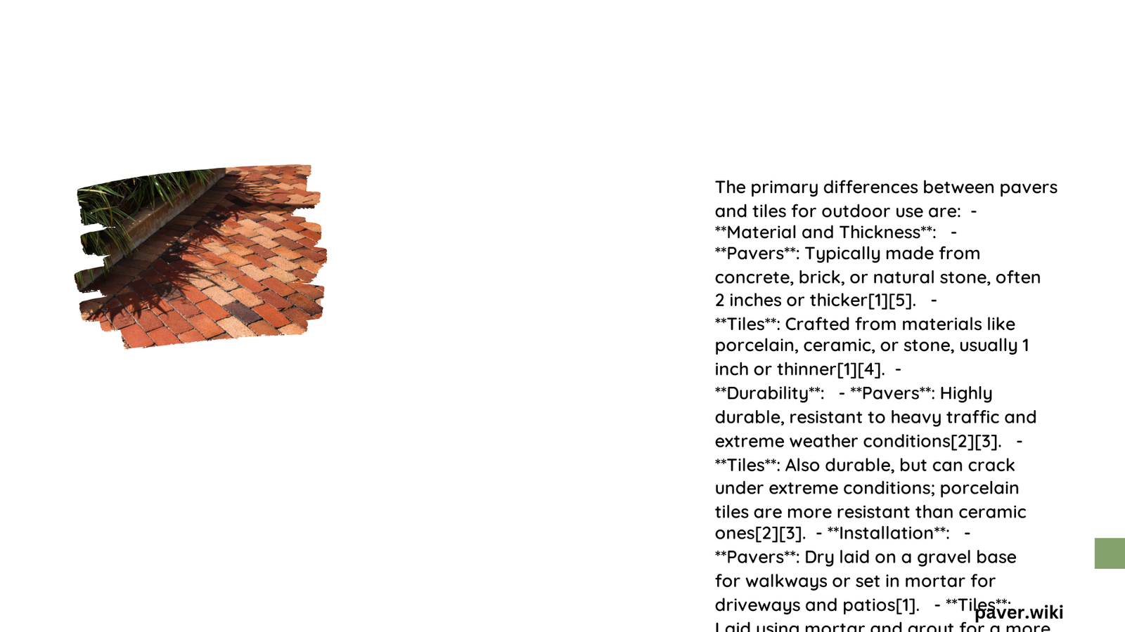 difference between pavers and tiles