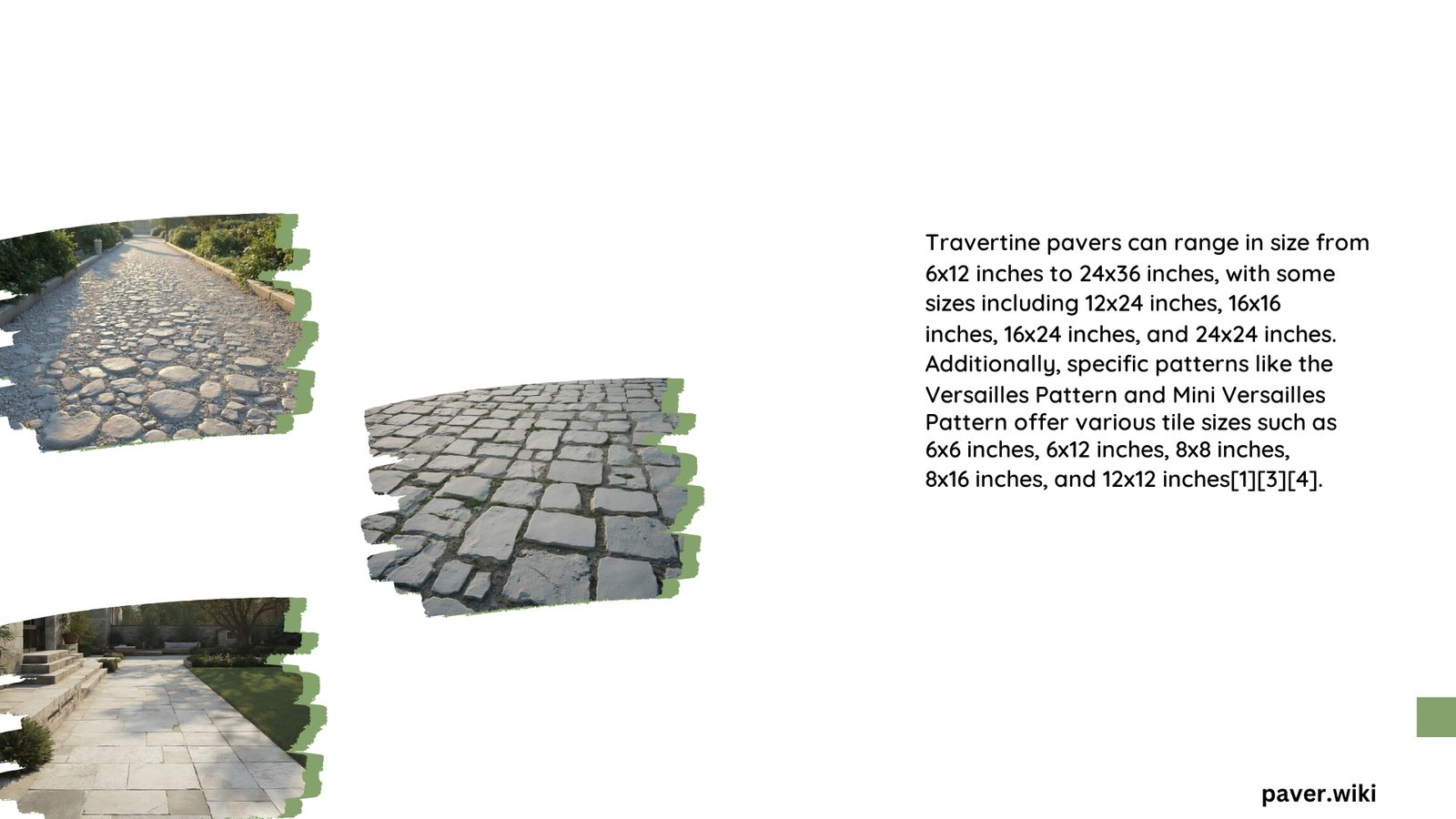 how big can travertine pavers be
