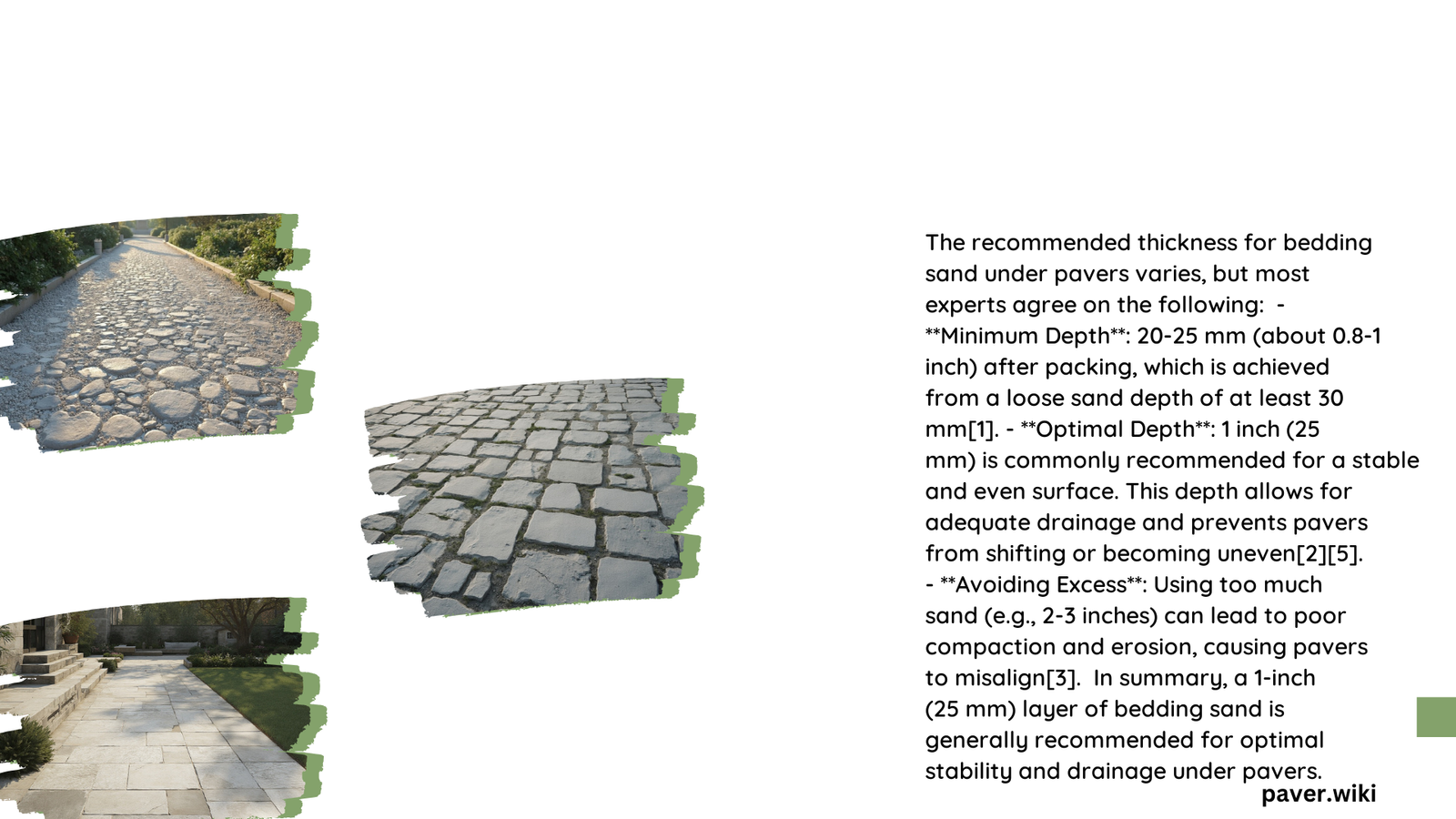how thick should bedding sand be under pavers