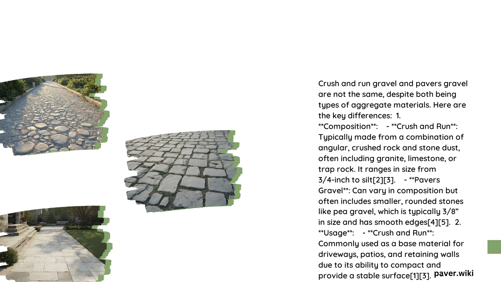 is crush and run gravel the same as pavers gravel