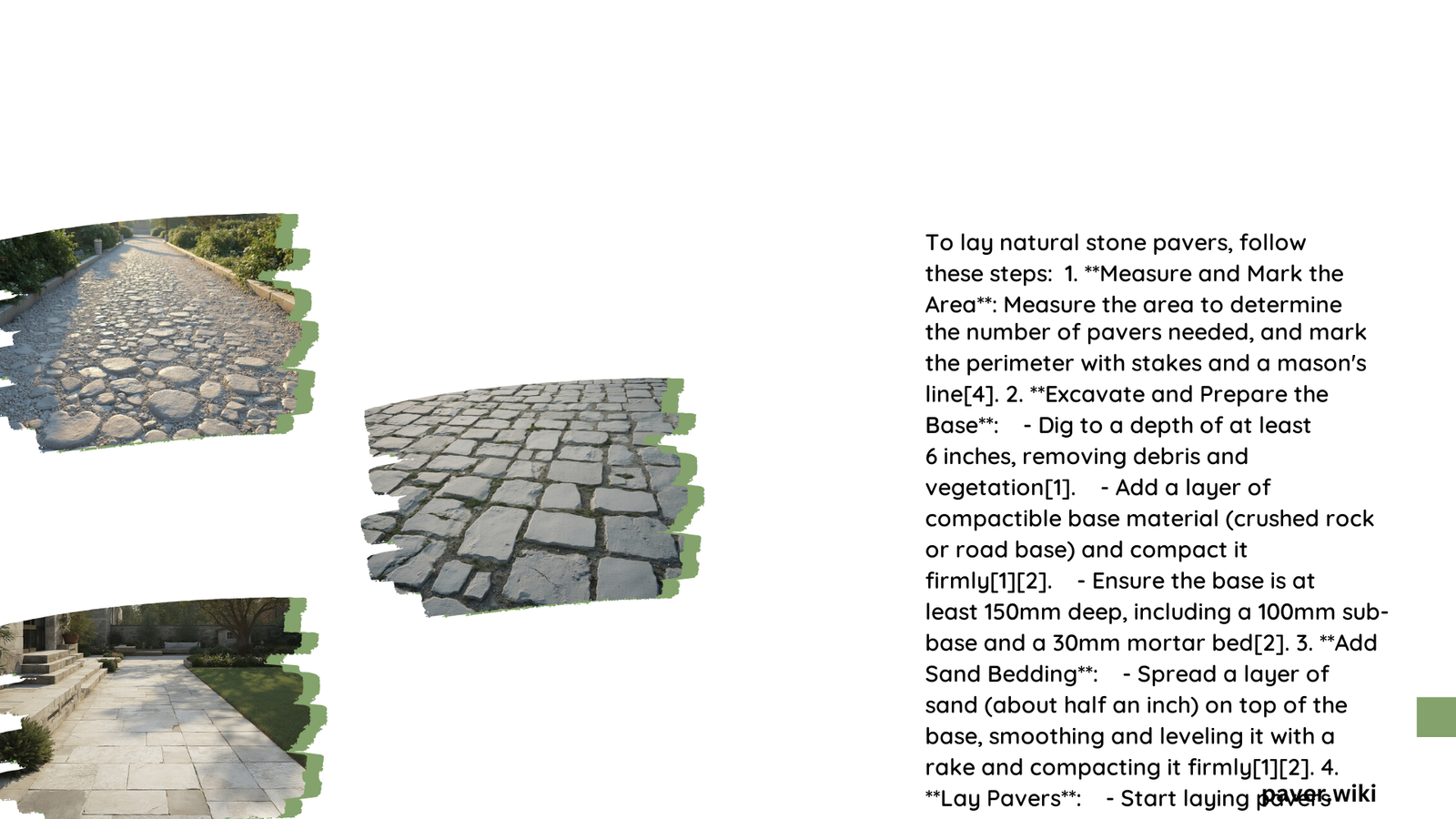 laying natural stone pavers