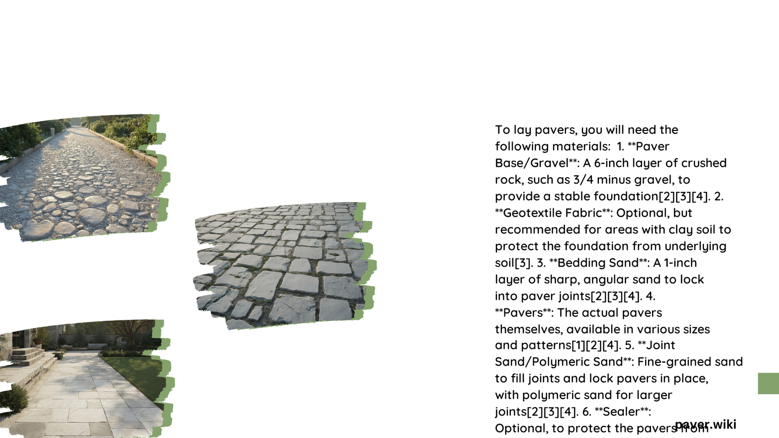 what materials are needed to lay pavers