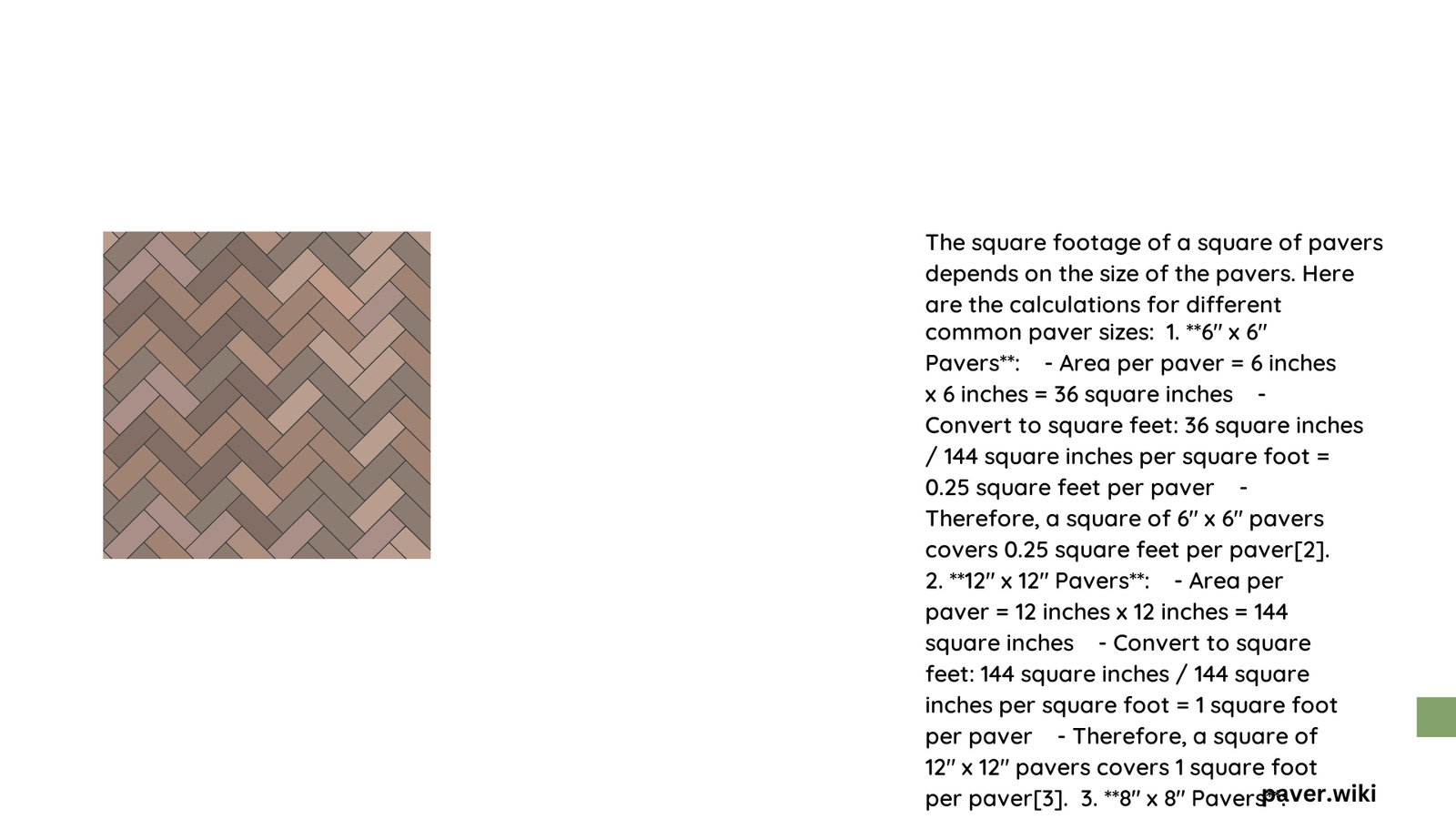 what square footage is a square of pavers